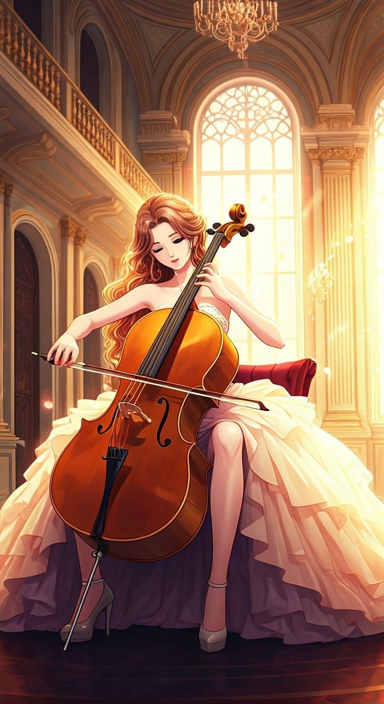 Magical Cello Solo in Art Nouveau Style