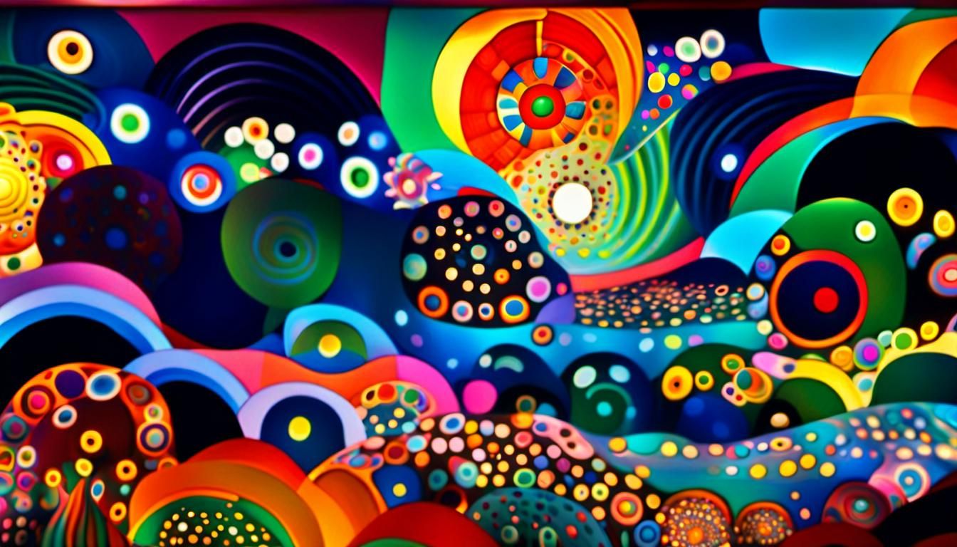 Colorful Swirling Kaleidoscope in Pop Art Style