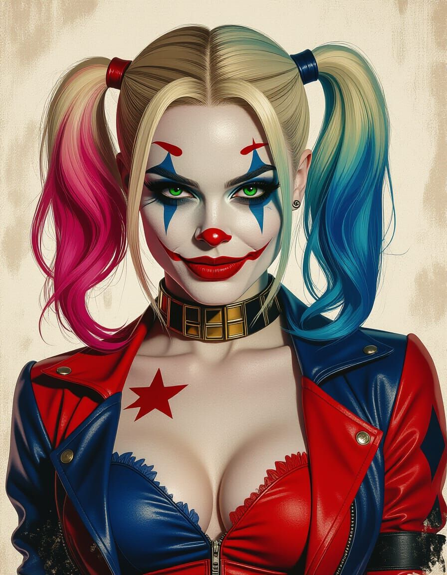 Harley Quinn Movie Poster Art Nouveau Style