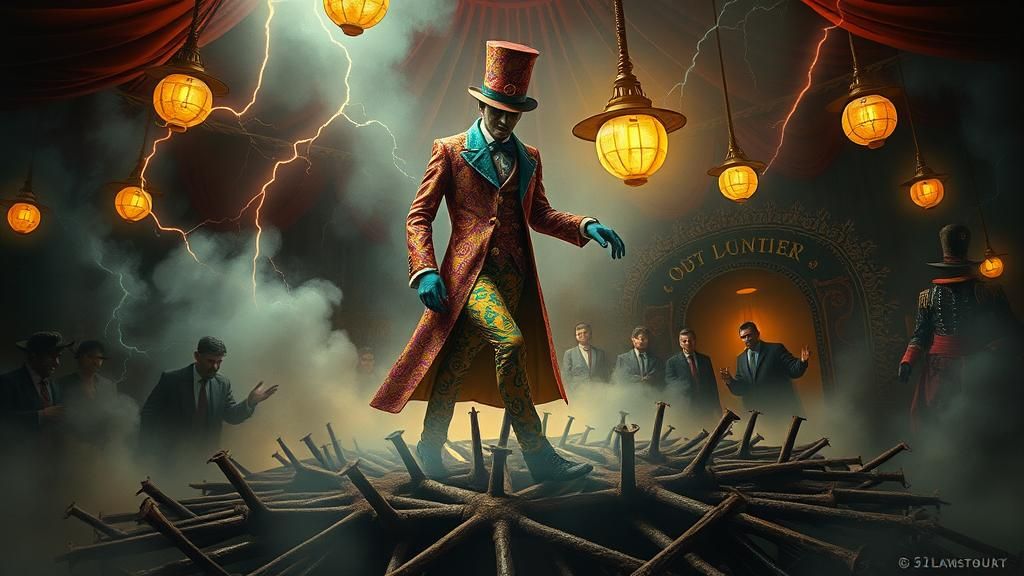 Surreal Circus Ringmaster in Hundertwasser Style