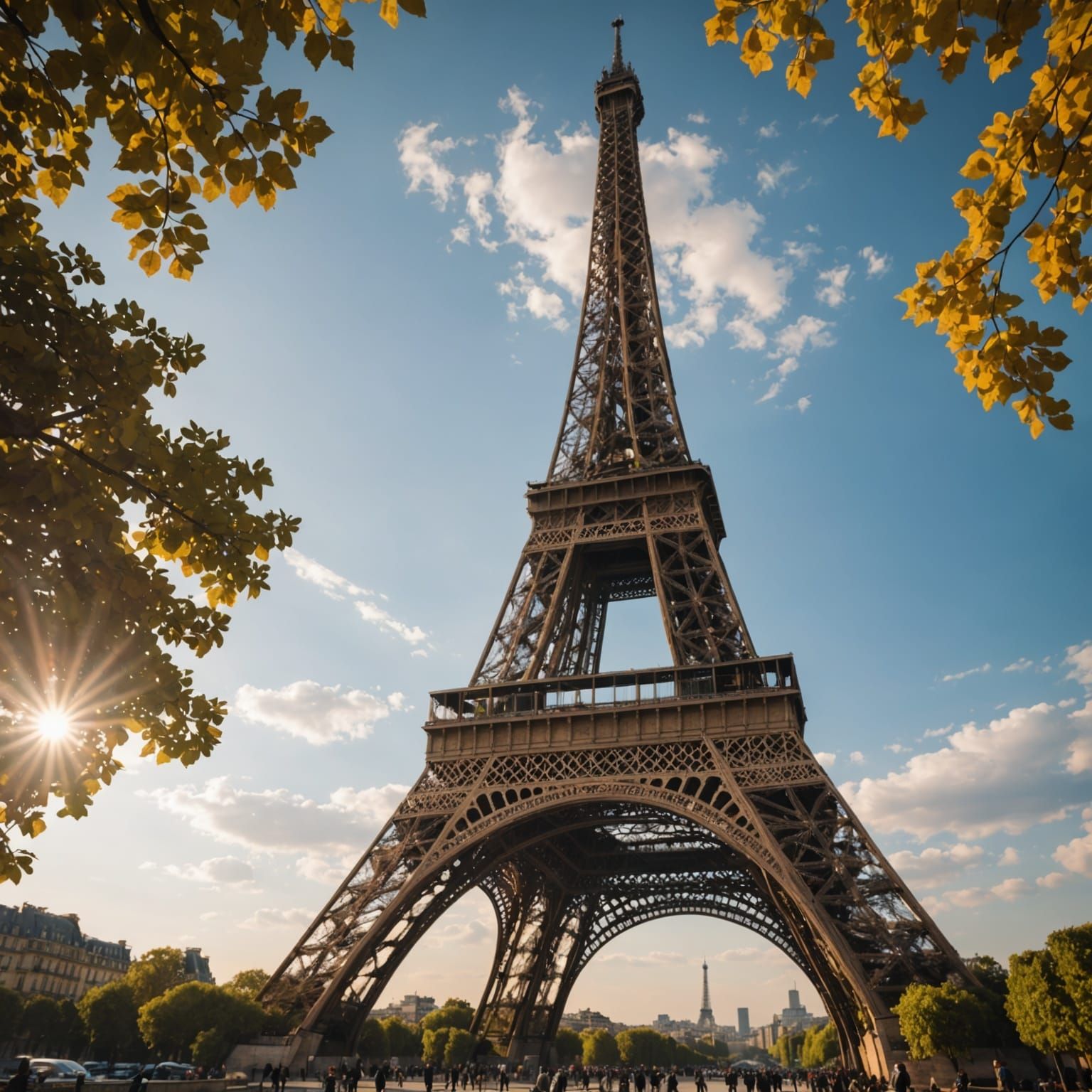 Eiffel Tower in Vibrant Bokeh Lighting
