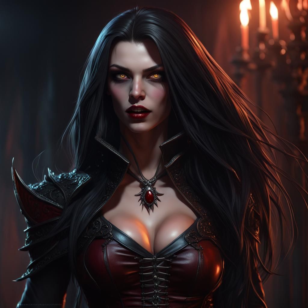 Vampire Princess in Dark Fantasy Concept Art