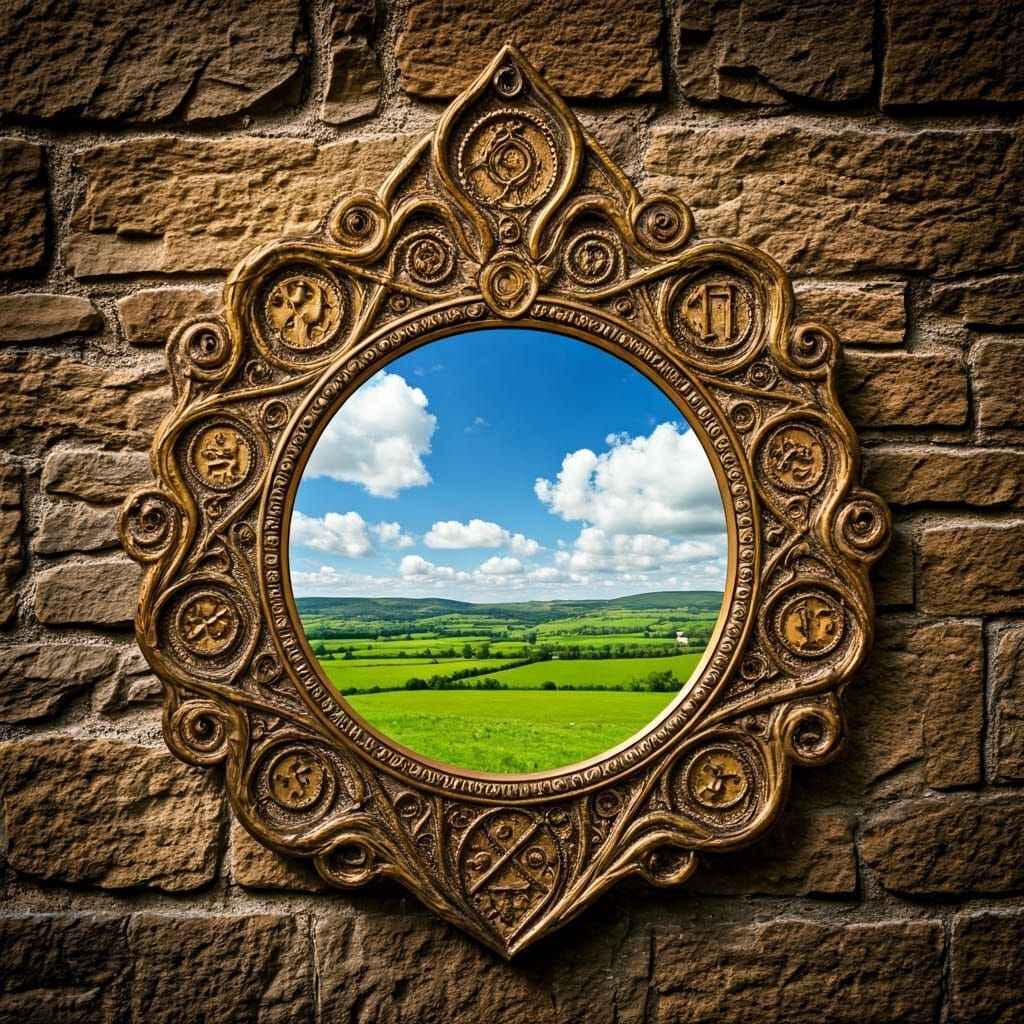 Mystical Mirror Reflects Idyllic Landscape