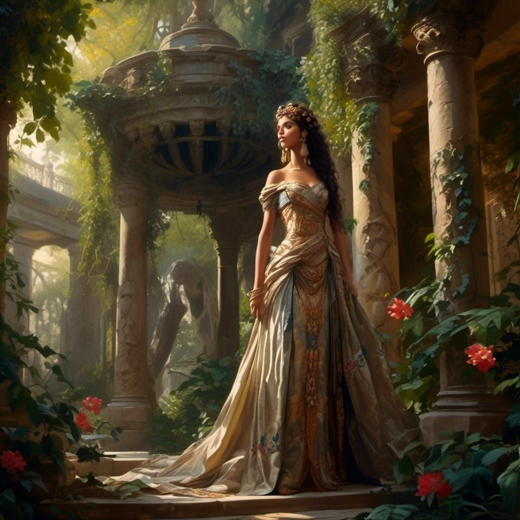 Baroque Princess in Exotic Garden
