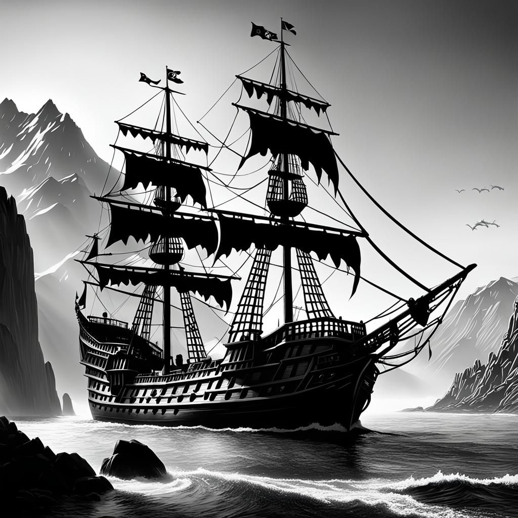 Pirate Ship on Mountain Island, Splash Art