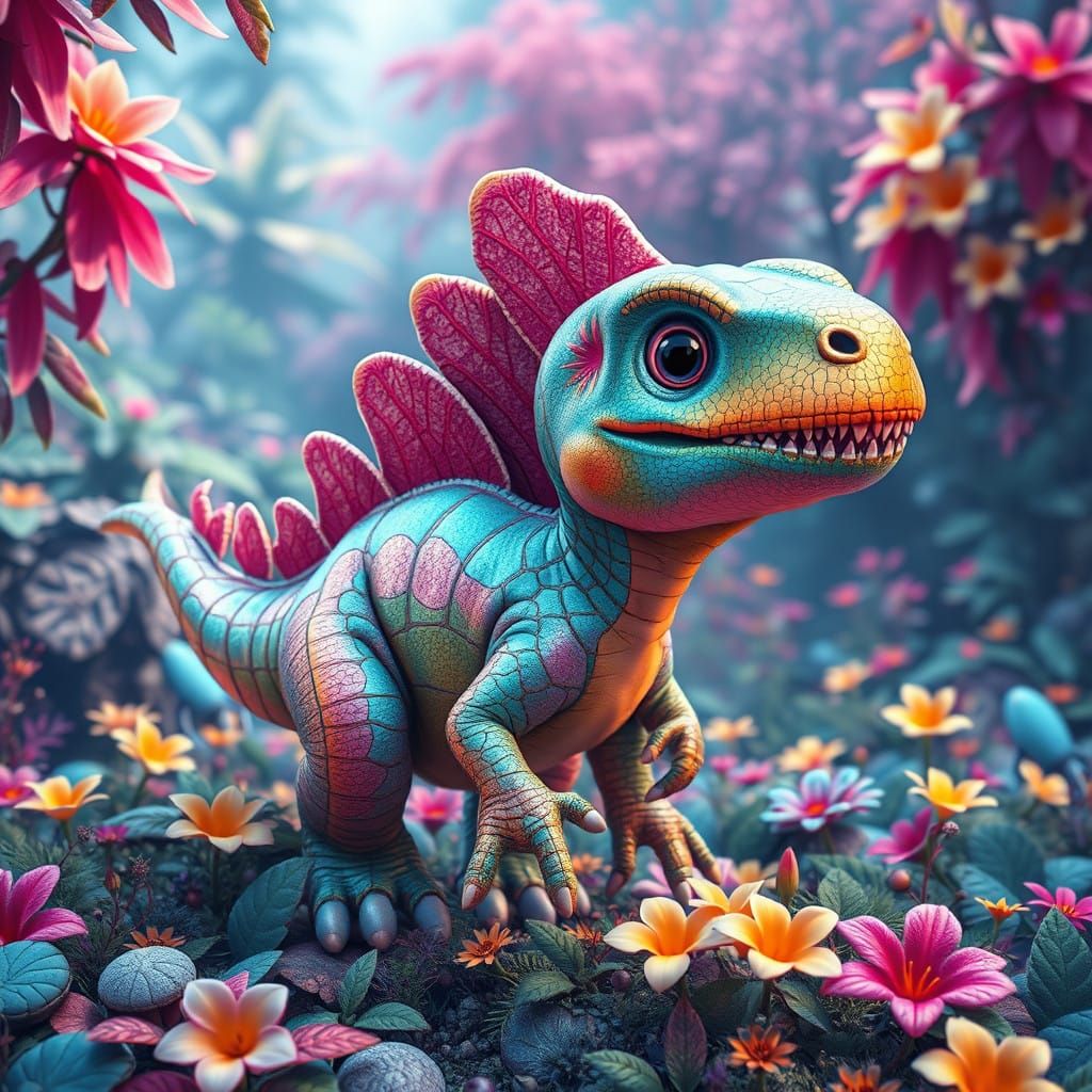 Whimsical Prehistoric Wonders in Vibrant Iridescence