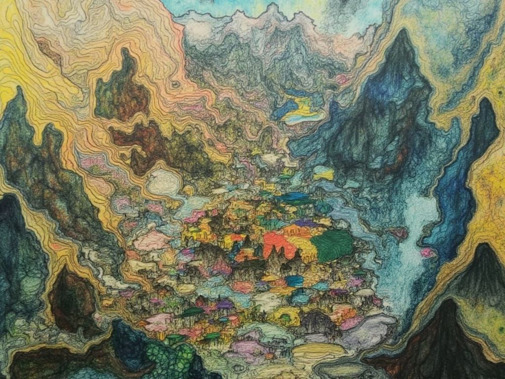 Surrealist Dreamscape: Piebald Landscapes and Molten Malls