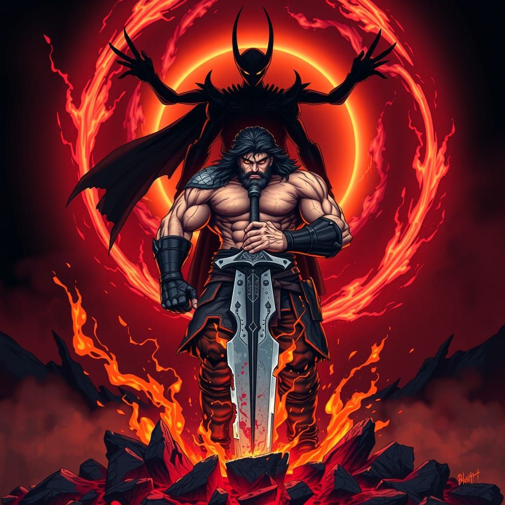 Guts Defiant in Berserk-Inspired Gym T-Shirt Design