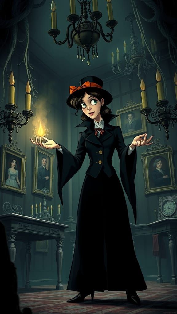 Elegant Gothic Revenge Unfolds in Haunted Mansion
