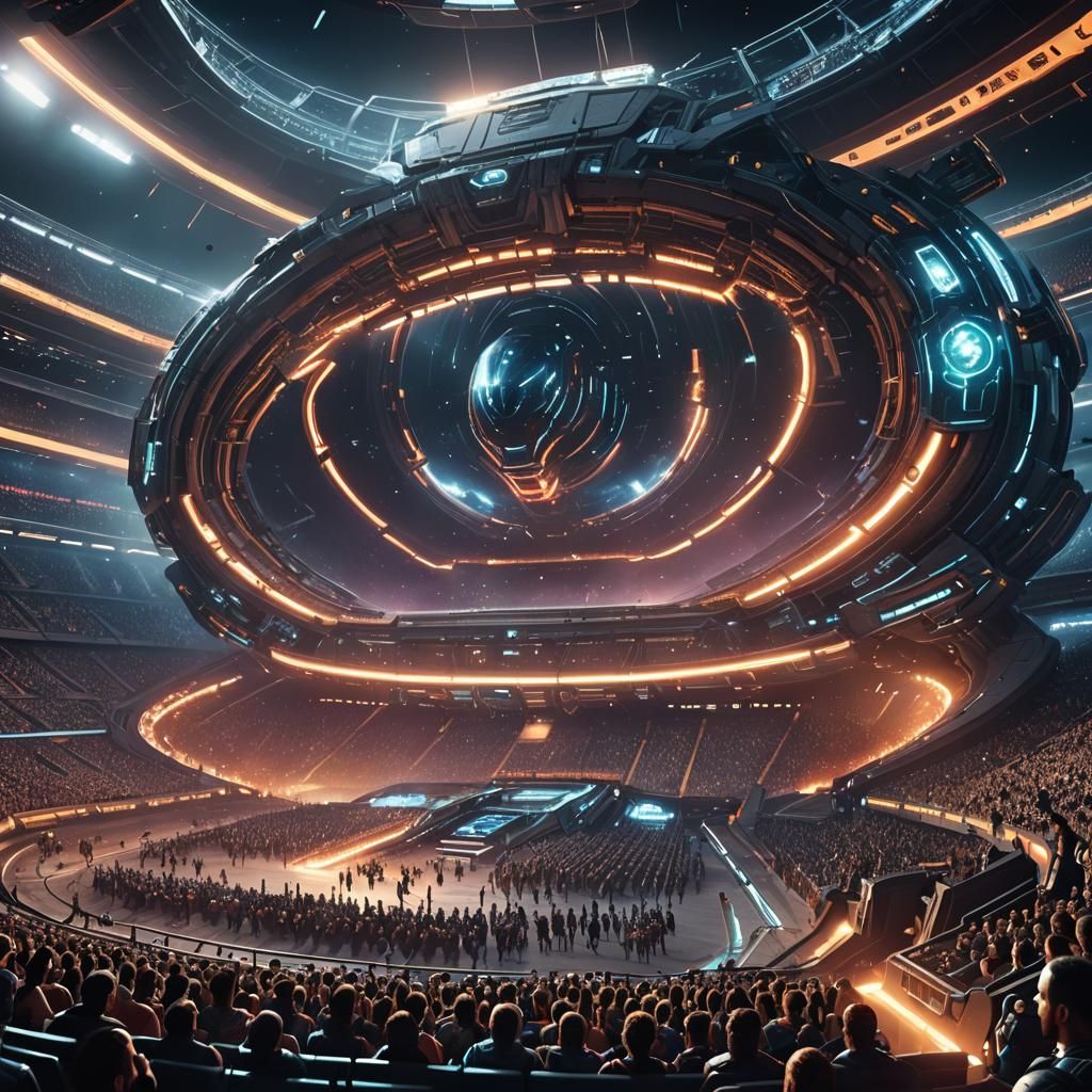 Futuristic Space Stadium Gladiator Battle in Unreal Engine 5