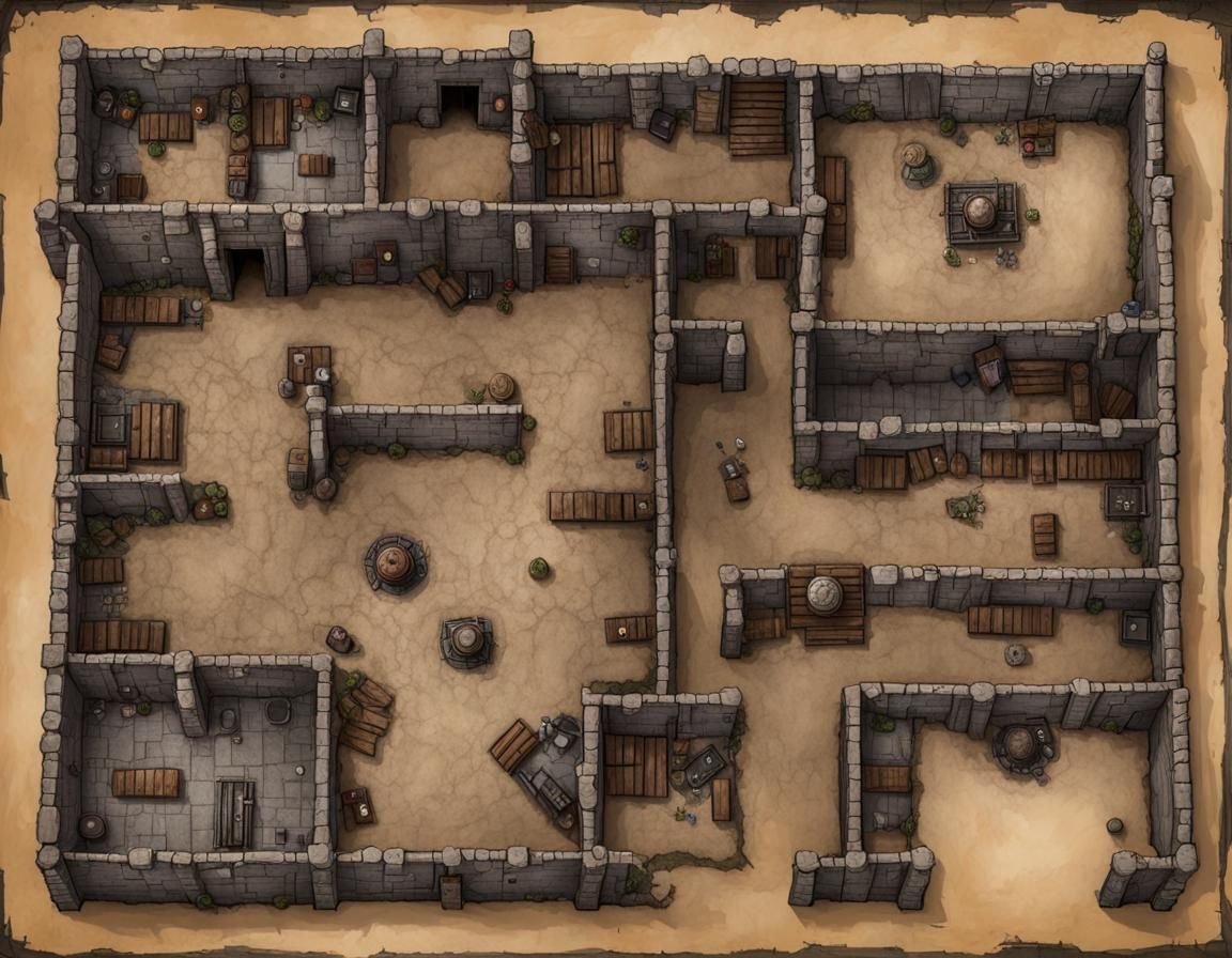 Ruined Fort Battle Map for Tabletop RPGs