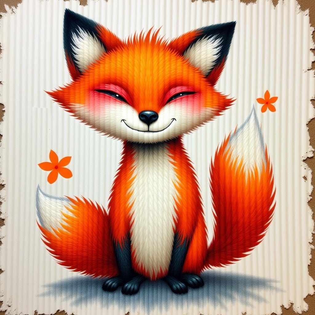 Vibrant Street Art Fox with Mischievous Grin