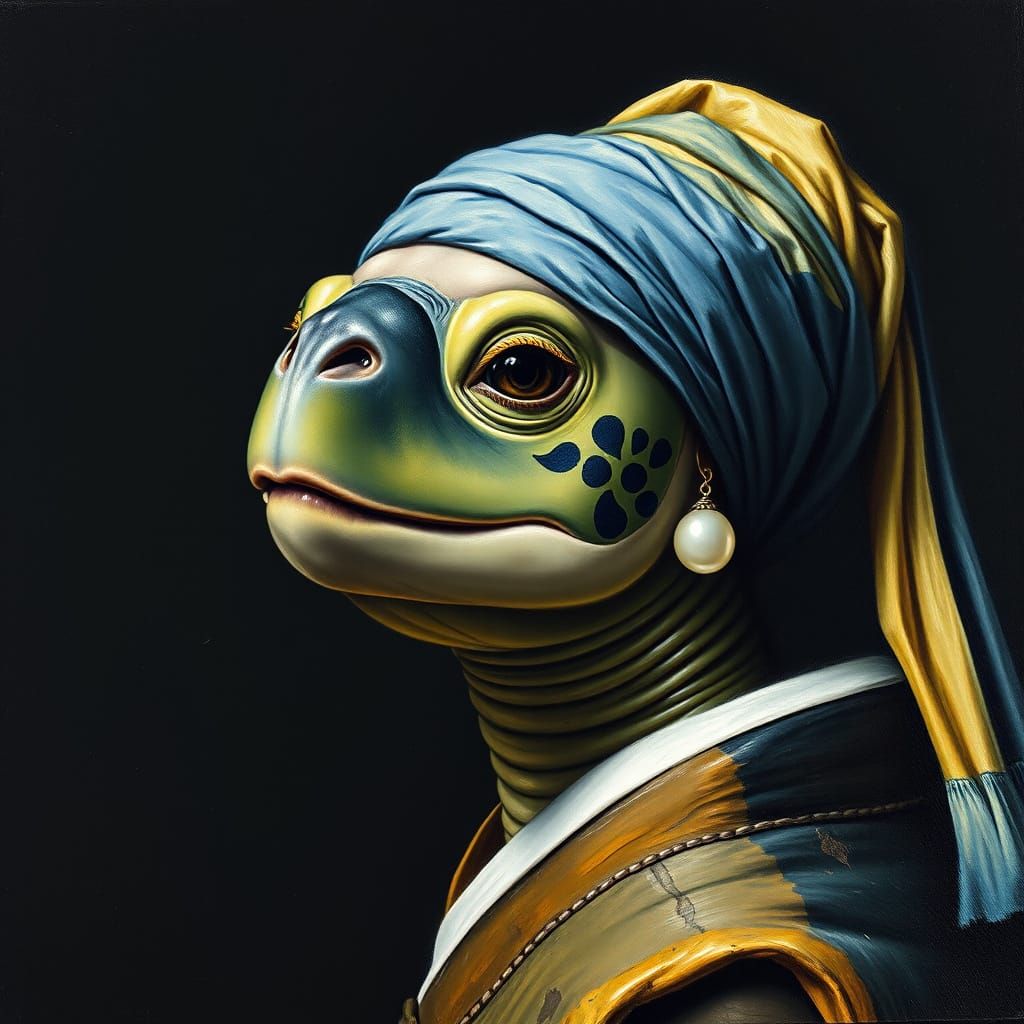 "The turtle with the pearl earing"