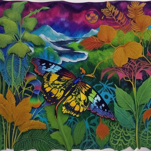 Whimsycore Astronomer in Embroidered Rainforest