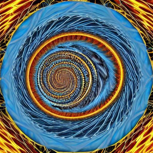 Intricate Spiral Shell Art with Escher-esque Geometry