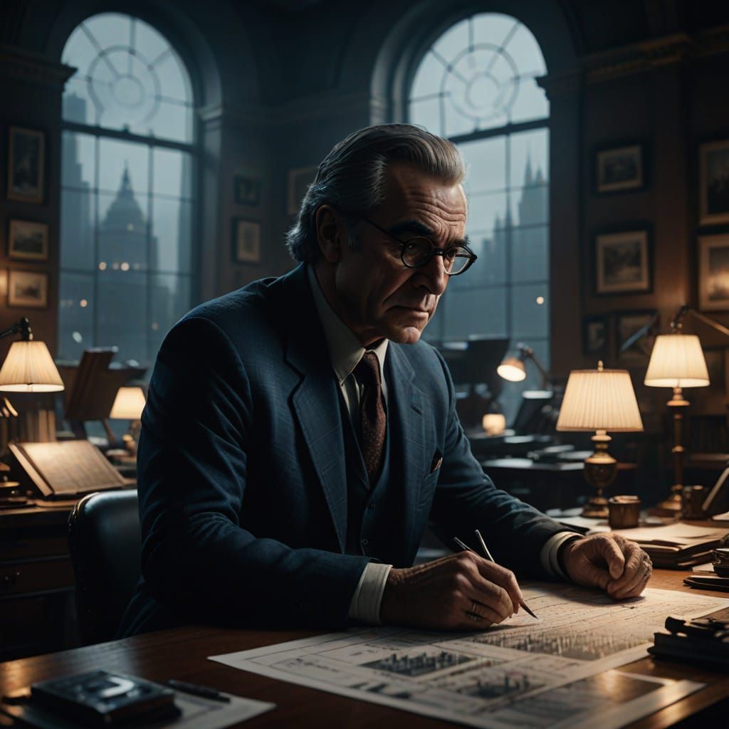 Visionary Architect Designs Futuristic Metropolis in Dramati...