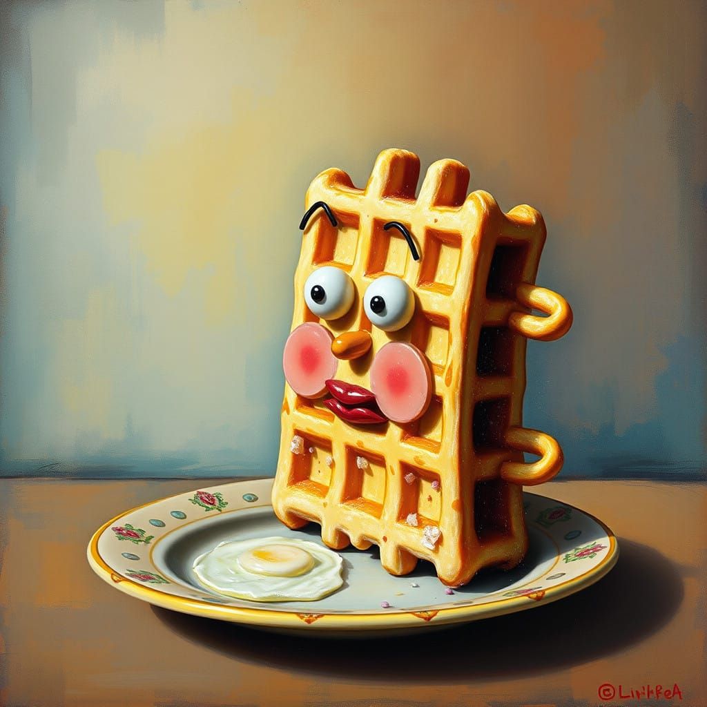 Whimsical Breakfast Food in Dreamlike State