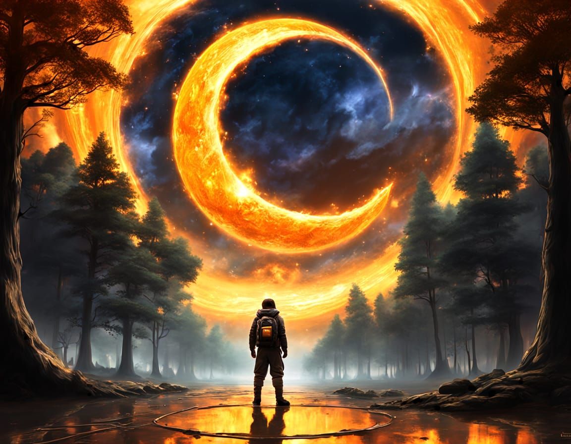 Cosmic Harmony: Celestial Symphony in Matte Painting Style