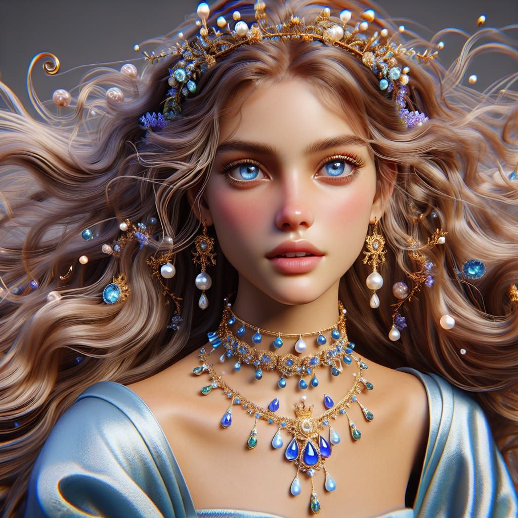 Teen Girl with Pearl Headband: Conceptual Art