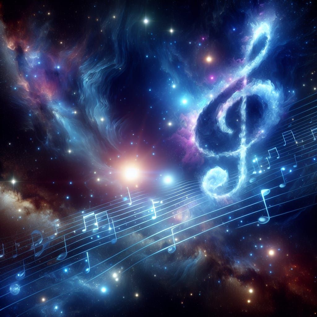 Celestial Music Notes in the Cosmos