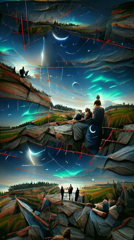 Iridescent Stargazers at the Horizon: Impressionistic Art