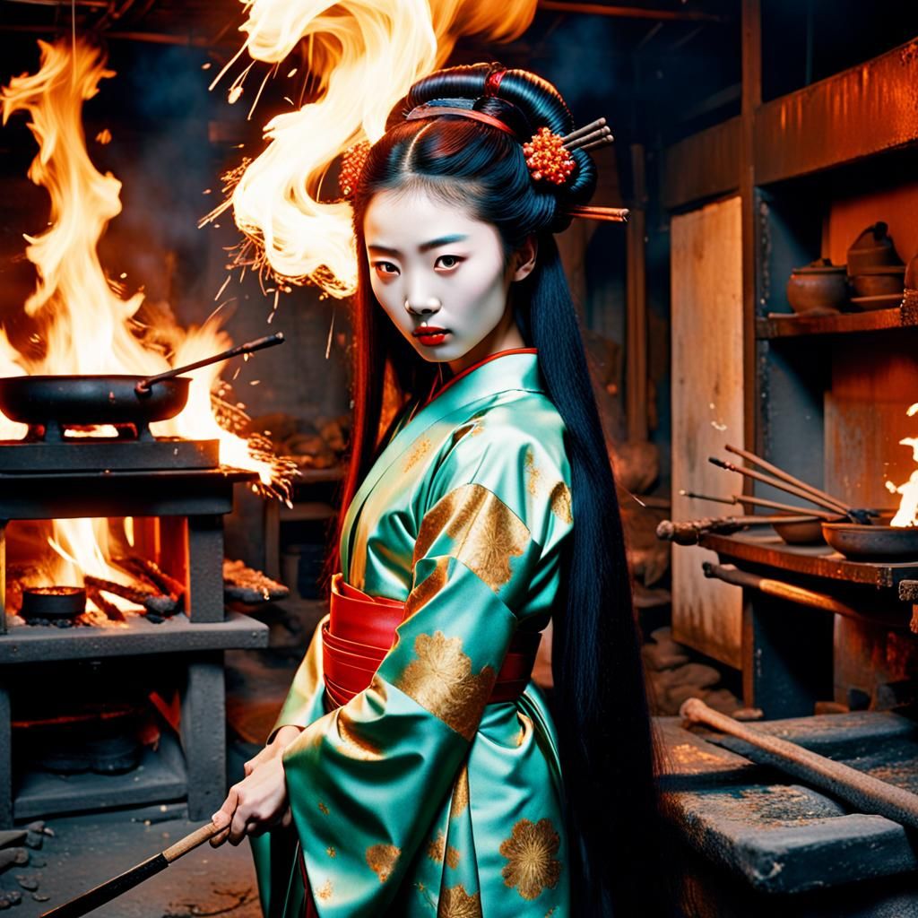 Geisha in a Forge: 16th Century Masterpiece