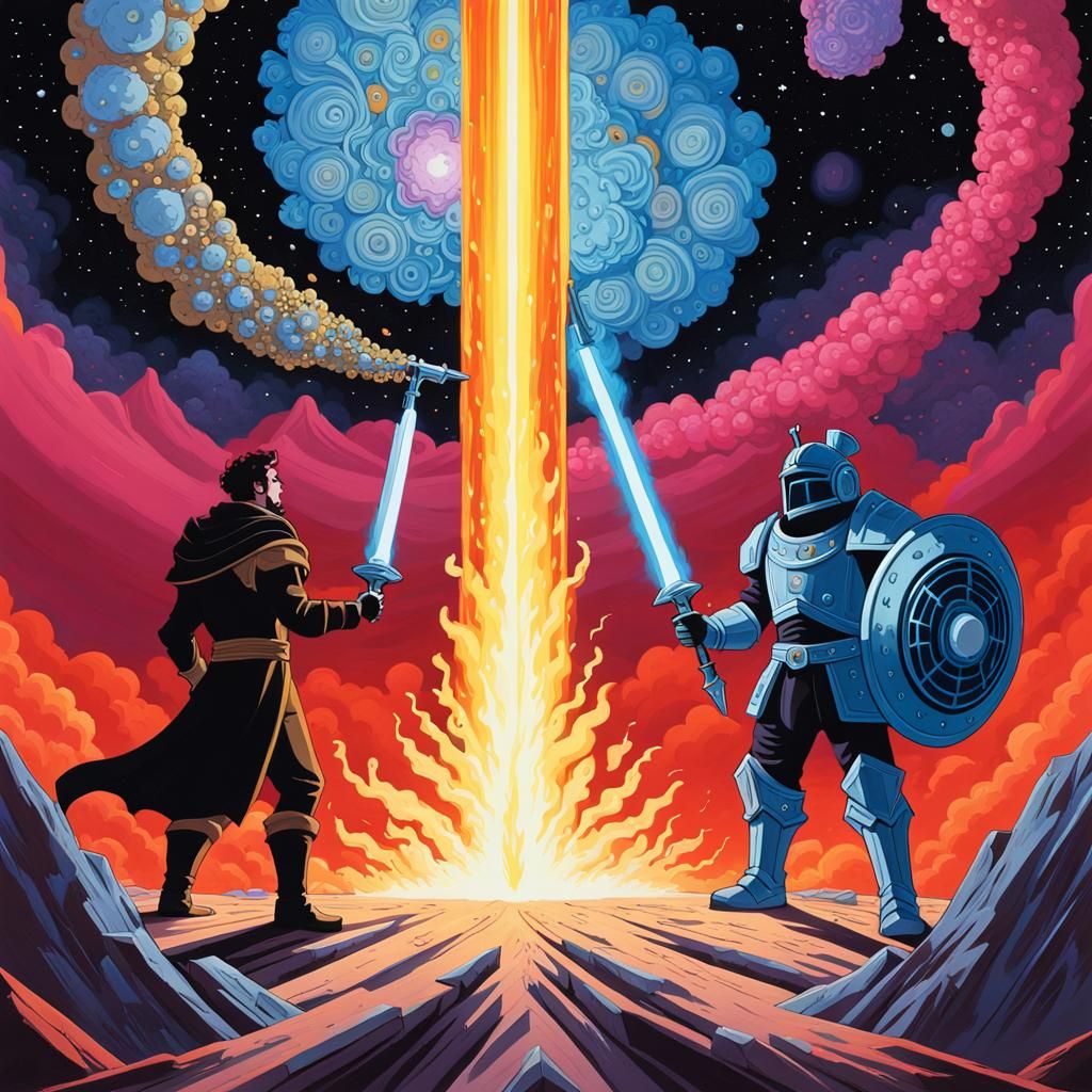 Hero's Showdown: A Neo-Primitive Fantasy