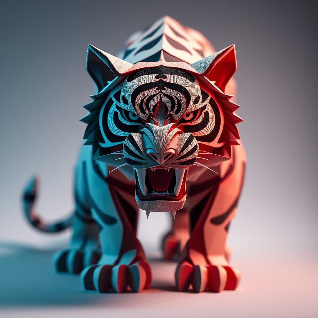 Kirigami Jungle Tiger