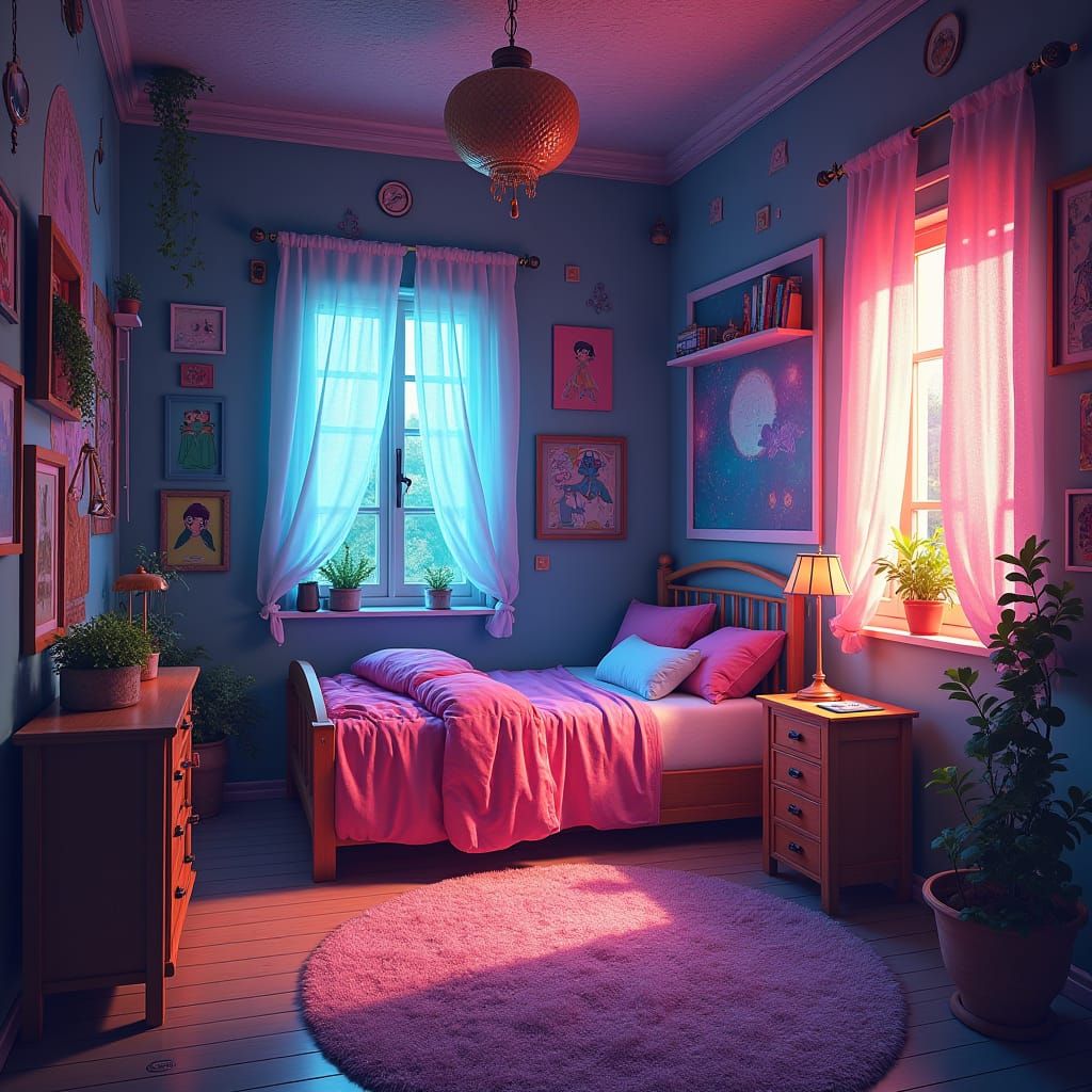 Mystical Teen Bedroom: Fantasy Concept Art