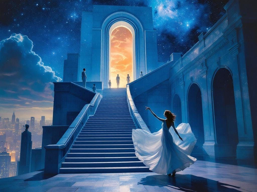 Surreal Stairway to Nowhere in Parrish Style