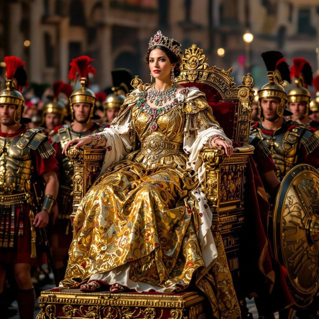 Roman Empress Triumph Parade in Baroque Style