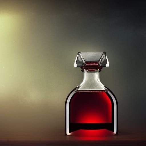 Enchanting Red Potion Bottle with Magical Design