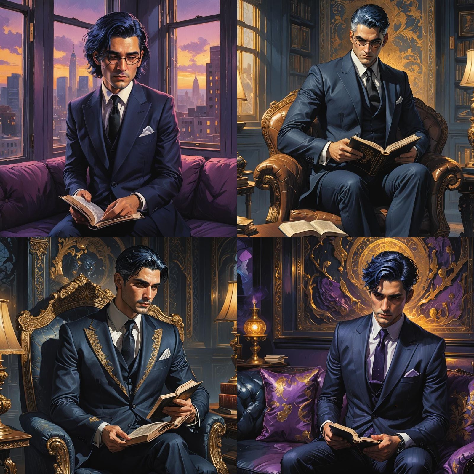 Handsome Anime Man Reading a Book in Unreal Engine 5