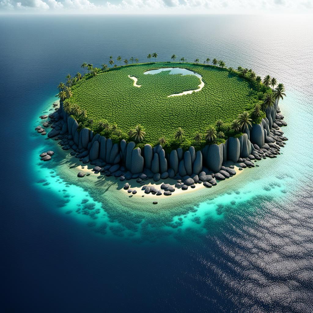 Indian Ocean Island of Talking Stones: 3D Render