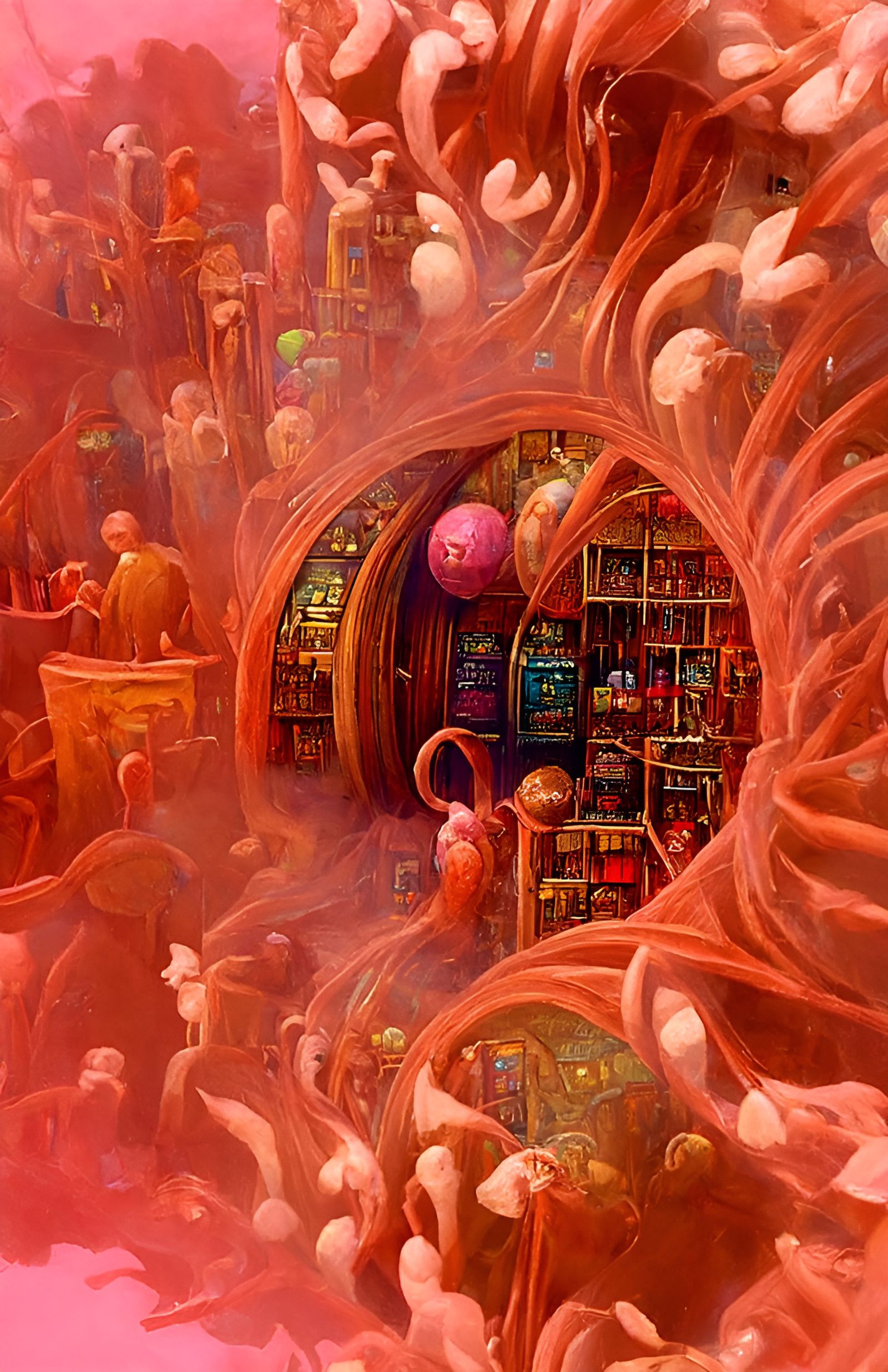 Busy Magic Store: Hyperrealistic Digital Painting