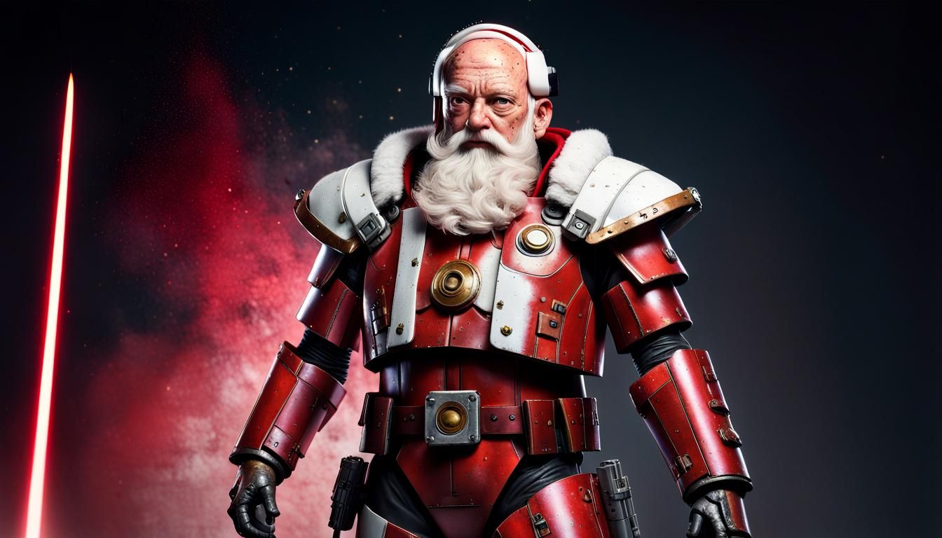 Santa Claus as Cyber Robot Rebel Commander in Star Wars