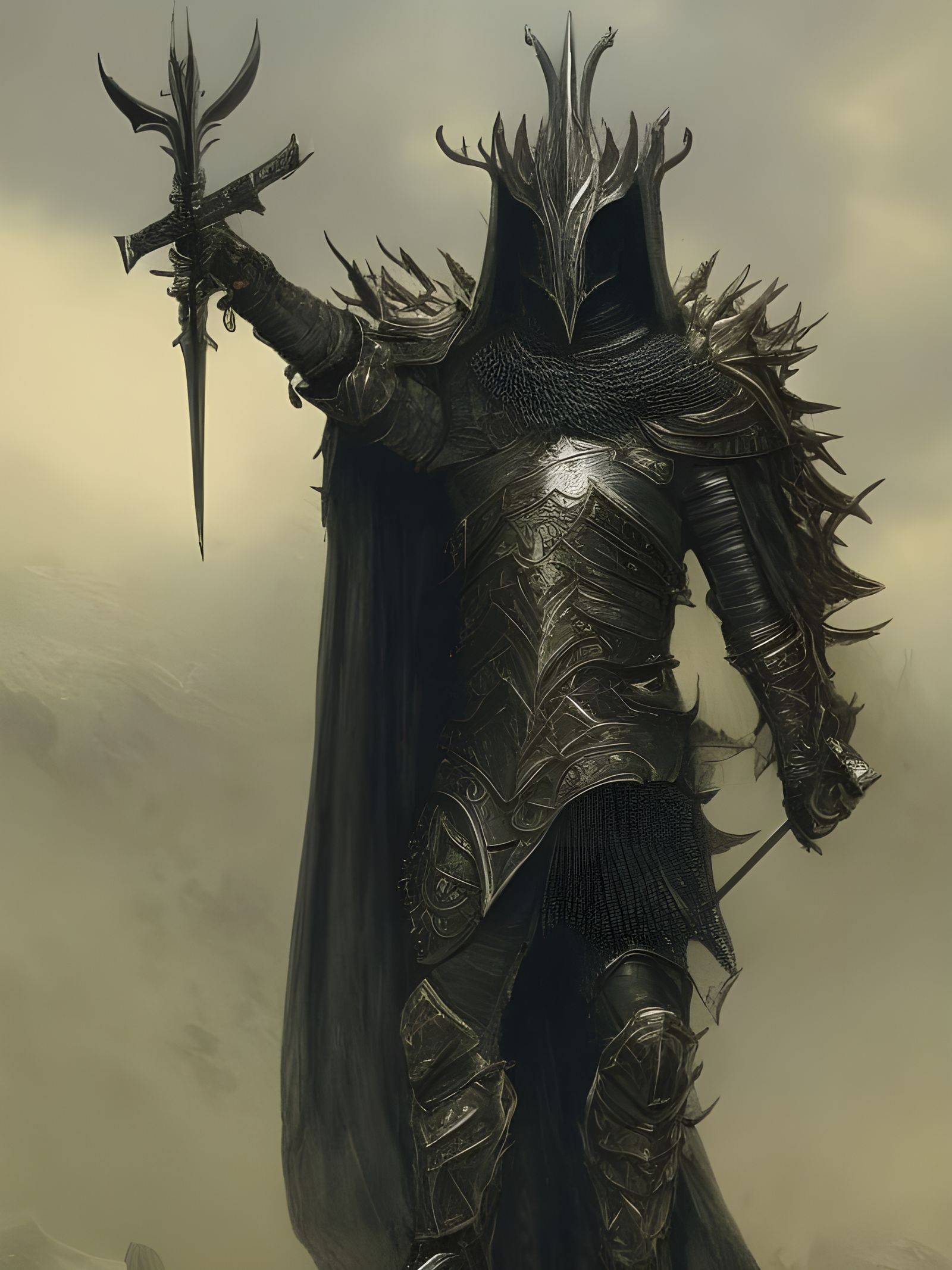 Fearsome Sauron in Spiked Armor with Axe