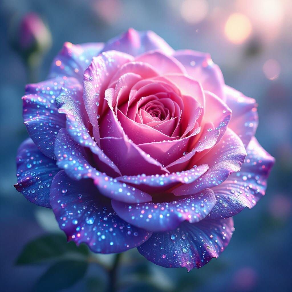 Cosmic Rose Macro Photo with Nebulae Petals