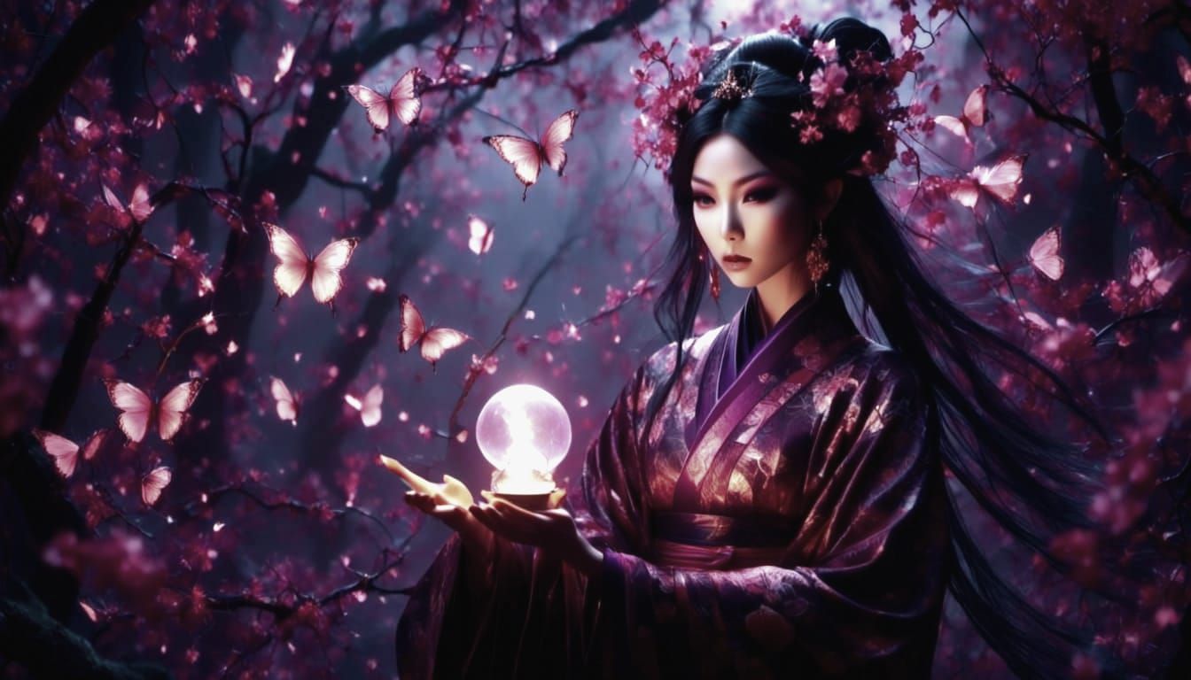 <lora:Drow:1.0> <lora:SpectR:1.0> <lora:Surreal Filigrance:1.0> beautiful asian elf goddess dressed in beautiful kimono ...