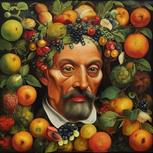 Archimboldo face made of fruits