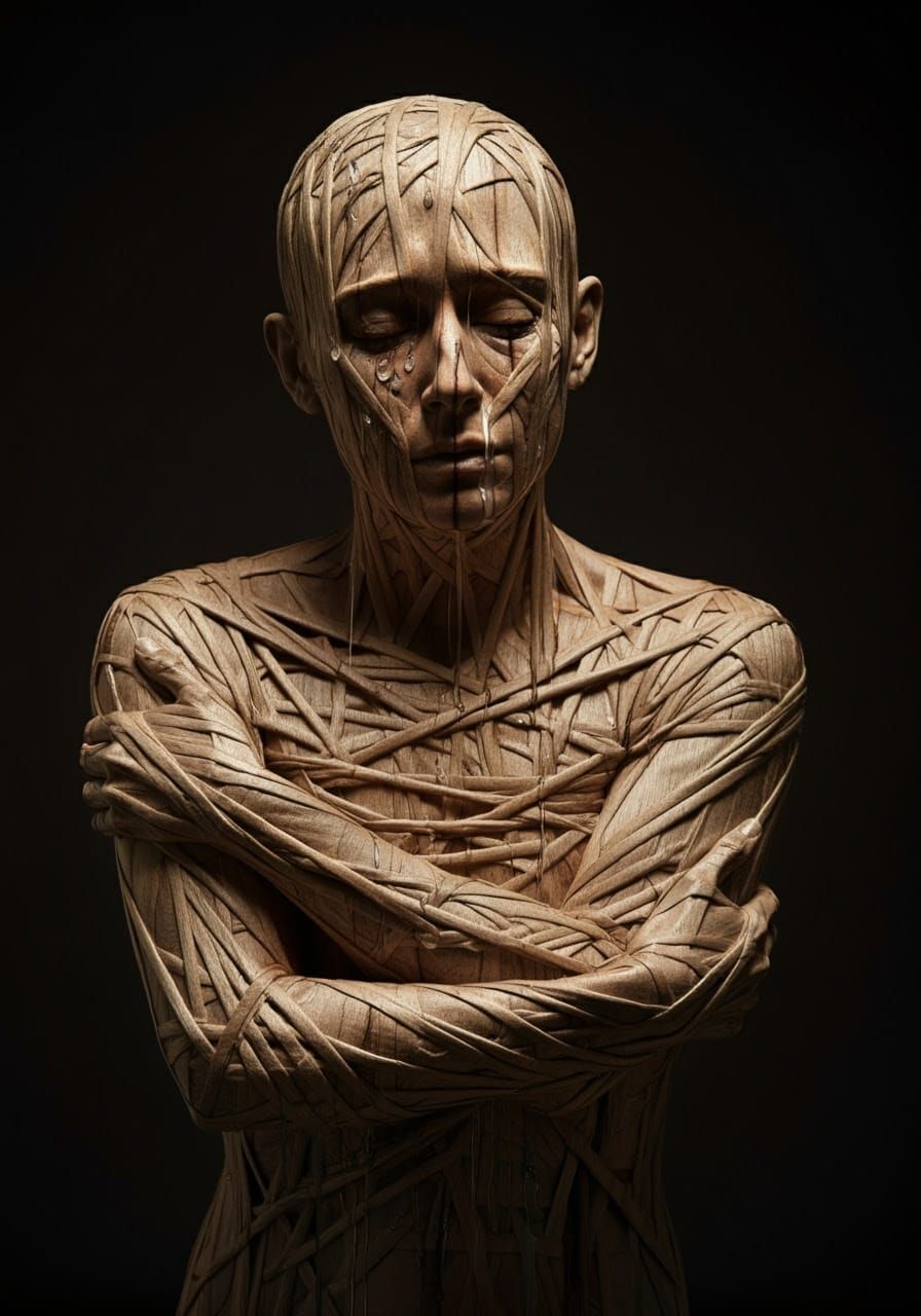 Folded Wood Embraces a Full-Body Living Entropic Algorithm