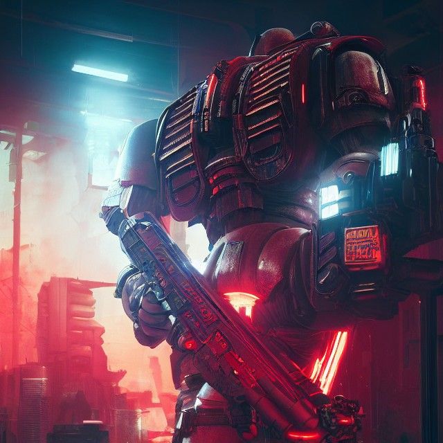 Cyberpunk Space Marine Terminator in 3D