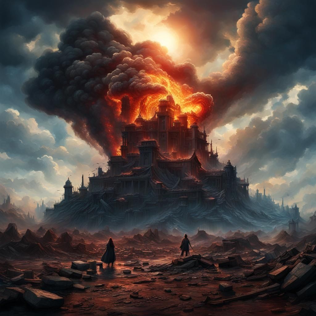 Heart Held to Burning Sun in Dramatic Style