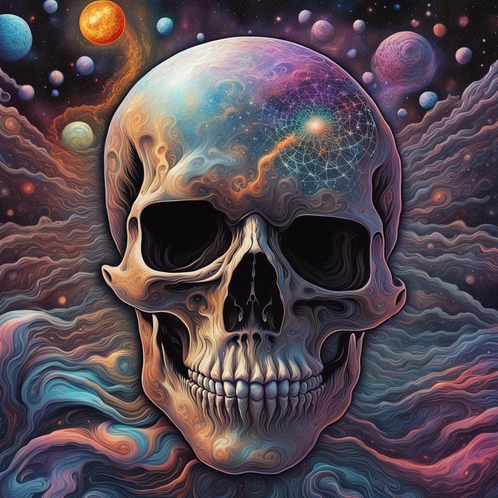Holographic Space Skull Traversing Cosmic Wormhole