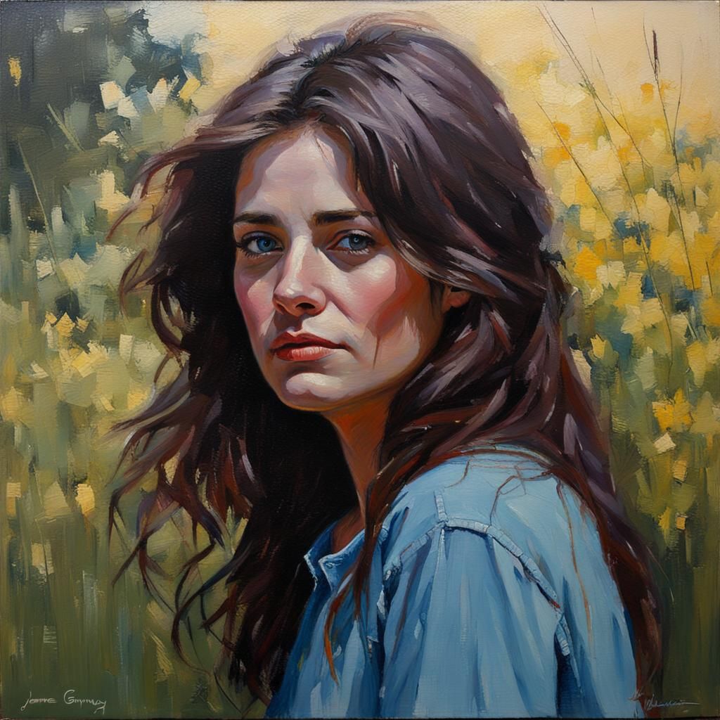 Portrait of Julianne as Oil Painting