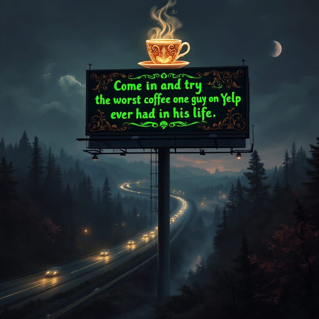 Enchanted Coffee Oasis in a Fantastical World