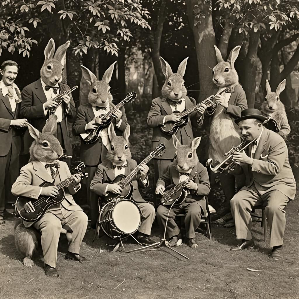 1940s Jazz Band Featuring Animals Playing Gypsy