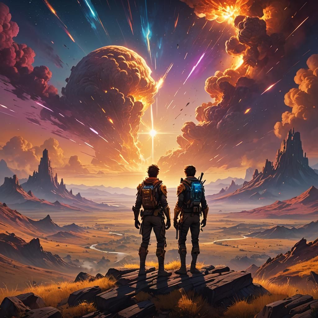 Heroes Face New World in Vibrant Digital Art