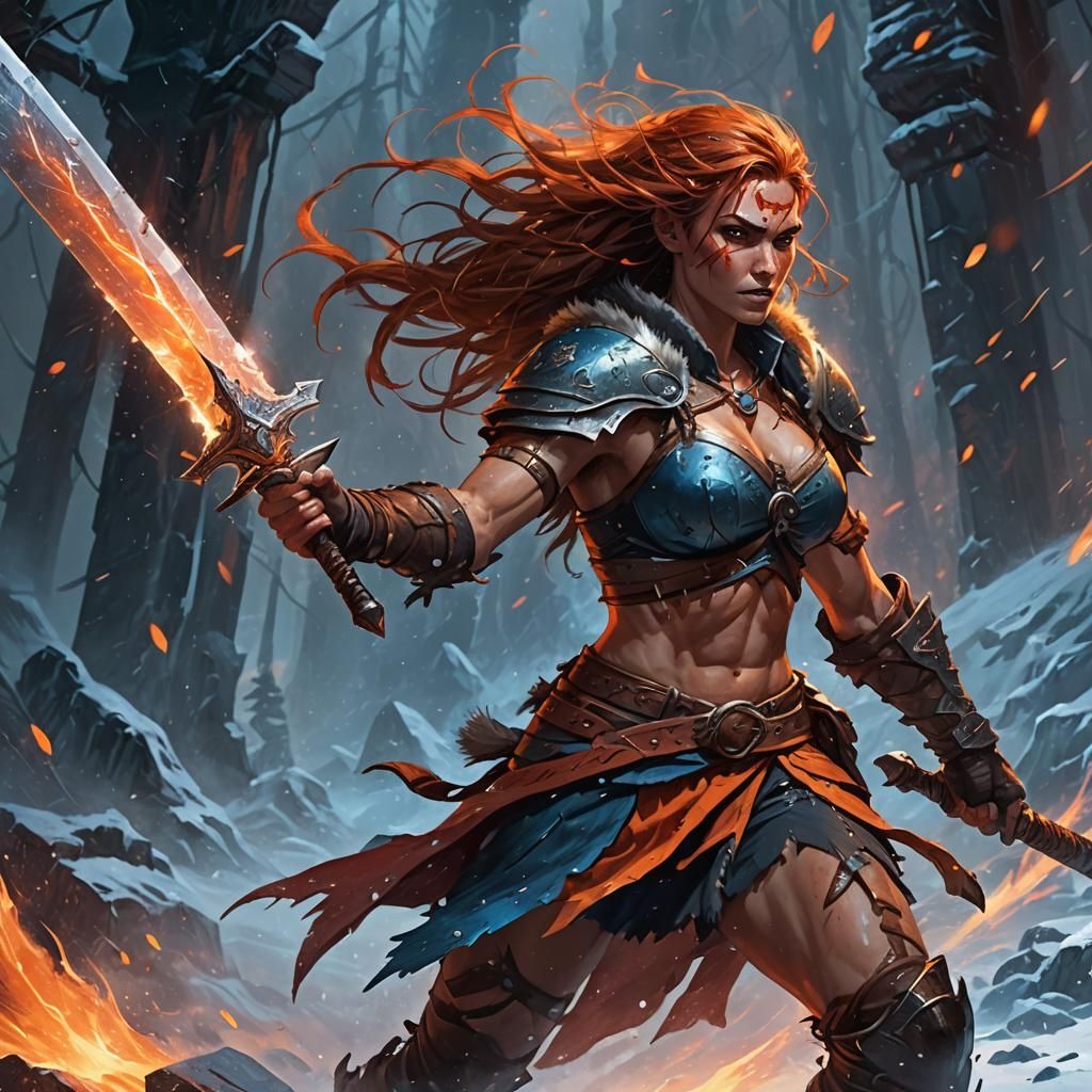 Icy Longsword: Heroic Fantasy Barbarian Concept Art