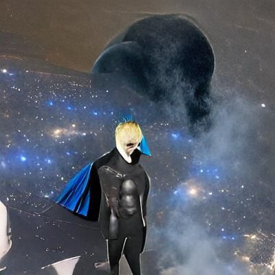 Emo Man in Galaxy Suit with Mask